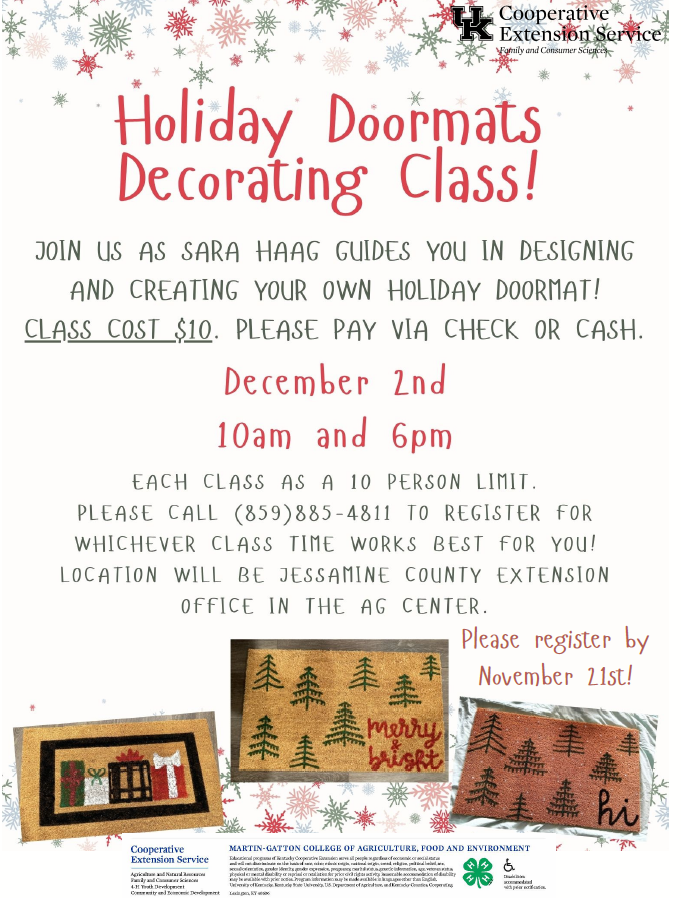 Holiday Doormat decorating class